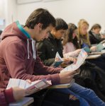 Visita de estudiantes del liceo de Nuevo Berlín.